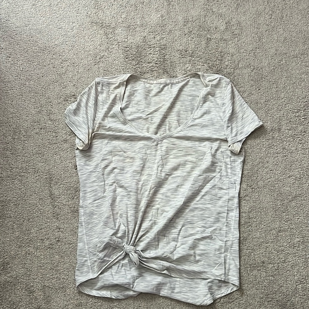 Lulu cotton tee with gray stripes